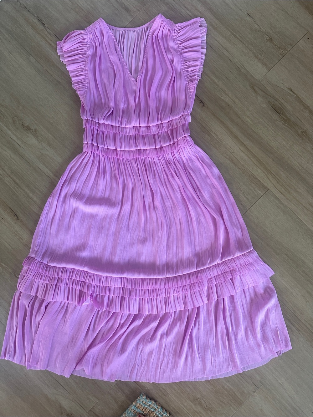 Pink Women's Maxi Dress with Ruffle Details